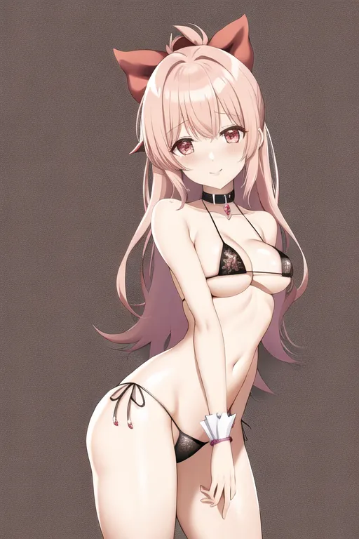 Madoka Kaname, gangbang, slave collar, micro bikini, begging