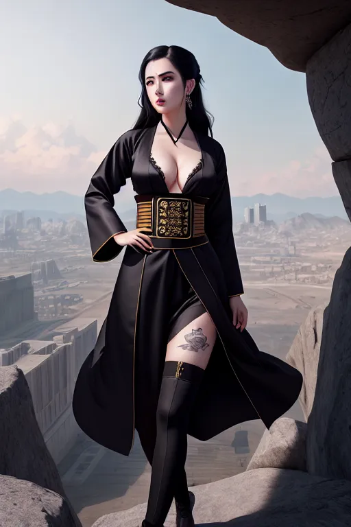 a digital painting of,sara retali,wearing hanbok,shooting from a high point,in a dystopian future,amazing breasts,five fingers per hand,silky hair,gorgeous face,beautiful lips,black eyes,curved eyebrows,pale skin,erotic,tattoo,surreal,professional,cinematic lighting,8k,bokeh