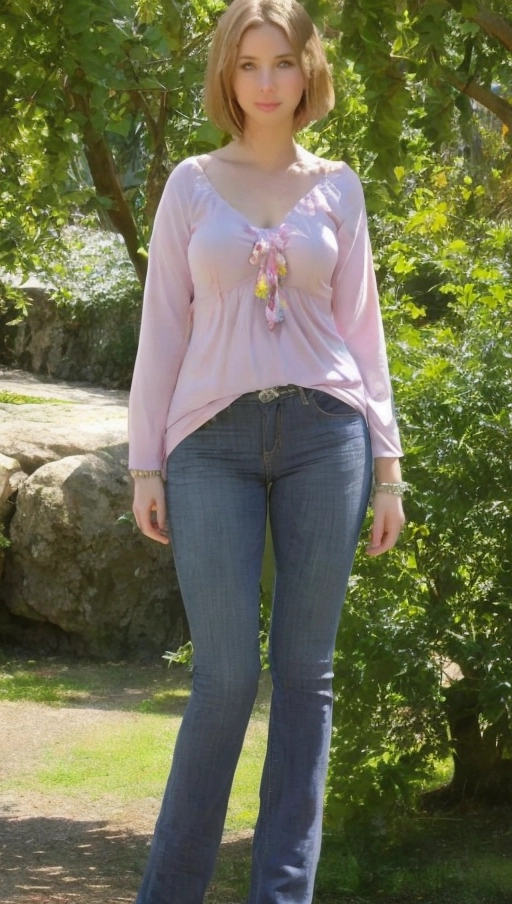 (((<lora:JlgblwOYz8w_Becca_M:1>))), (((8k))), (((wearing a mauve floral blouse and jeans))), highest quality, (((upturned nipples))), (((masterpiece))), (((tall woman proportions))), (((32c-30-32 measurements))), Scandinavian woman, German woman, (((pale white skin))), (((22 years old))), (((dark blonde hair)))