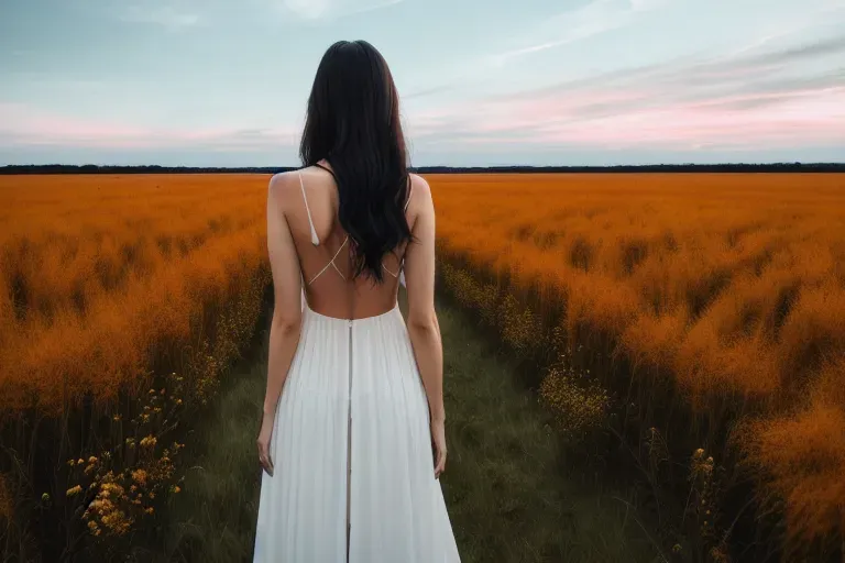Indian girl with dusky bare back