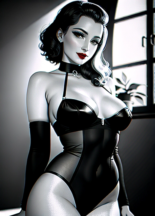 ((Stylish black and white film-photograph)),
(sexy 1940s 1950s vintage pinup),
1940s 1950s vintage porn,
Kinky vintage lingerie,
vintage bra, bullet bra, cupless bra,
Crotchless panties,
Translucent lingerie,
Red lips, detailed beautiful green eyes,
Heavy coloured eyeshadow and eyeliner and mascara,
pointed breasts, conical tits,
(exposed detailed nipples),
((visible detailed pussy)),
Beautiful perfect skin textures and tones,
Detailed realistic and correct anatomy,
((photorealistic)), (filigree),
Kinky,
(active scene, active pose, active sex,
various positions),
looking directly at camera,
Making eye contact with viewer,
Engaging and enticing the viewer,
Beautiful perfect lighting,
Authentic 1940s 1950s porn look and feel,