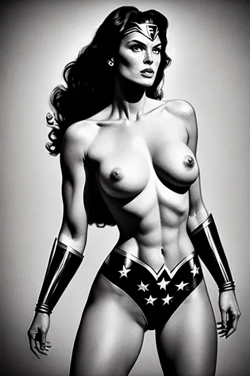 Minimalist black and white sketch of a naked slim wonder women