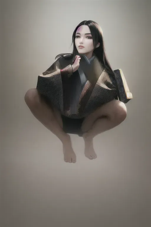1girl , feudal japan , edo period , night , japanese , highres , short hair, dark hair, black hair, green eyes , almond shaped eyes , thin lips , parted lips, solo, ((masterpiece)),photo referenced::5, pale skin, tenchu, kunoichi, professional, ultra high res, kuugire, stealth, soft feminine facial features, button nose, 25 years old, seductive look, arrogant look, sinister look, detailed face, detailed eyes, dark kimono,