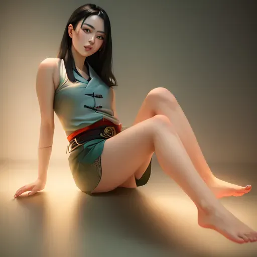 1girl , feudal japan , edo period , night , japanese , highres , short hair, dark hair, black hair, green eyes , almond shaped eyes , thin lips , parted lips, solo, ((masterpiece)),photo referenced::5, pale skin, tenchu, kunoichi, professional, ultra high res, kuugire, stealth, soft feminine facial features, button nose, 25 years old, seductive look, arrogant look, sinister look, detailed face, detailed eyes, dark kimono, feet, foot, toes, toe, underwear, panties,