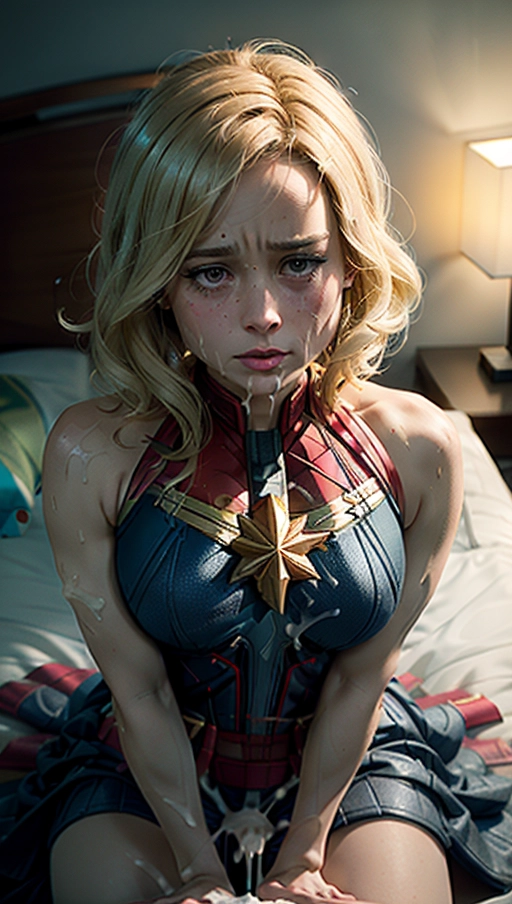 (((actress Brie Larson))), an pornographic portrait of, Brie Larson, ((as a Her character caption marvel)), ((most accurate photo of Brie Larson face)),
(Hypnotized), (photo realistic:1.37), (modern artwork), 1female, (perky tits, fit, athletic), glistening skin, pale skin, ((extremely messy hair in a bob cut
)), ((shocked confused expression on face)), (dark lighting), (((wearing a torn up captain marvel themed ball gown))), perfect tits, legs spread wide, showing pussy, tits out, arched back, ((looking right at the camera)), getting her hair pulled, (((showing her face to viewer))), ( crying tears, sobbing), ((half way undressed, exposing breasts)), (((on her back))), ((<lora:headpat:1>)), ((worst day of her life)), ((blushing)), (being black mailed), pulling her own top down to show the viewer her tits, (((grabbing the viewers arm))), cold nose, ((back pressed into bed)), ((holding mouth wide open for the viewer)), (((a man reaching out and grabbing her by the throat))), dpmg_pov_missionary_v1,
(((covered in cum))), ((dress ripped and torn)), messy hair, ((cum dripping out of her mouth)), (cum slut), cloths pulled off,
((best quality)), <lora:dpmg_add_detail:0.5>, beautiful,(high resolution), (((masterpiece))), (uhd), (8k), ((sharp focus)), <lora:plVOer6ObyM_epiCRealismHelper:1>