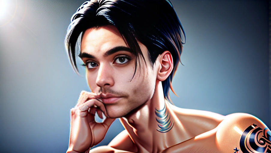 a 64k high detail photo full body shot
(((Male covered in clothes)))
five slender fingers
silky hair
beautiful face
beautiful lips
blue eyes
curved eyebrows
curved eyelid
pale skin
satisfaction
tattoo
ultra realistic
smooth
8k
studio lighting
surreal
Angel Wings
Angelic Lighting
Love
Hope
Alex James Hislop
Masculine