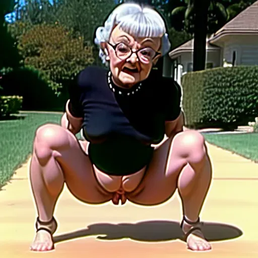 Estelle Getty tight body Naked only wearing a black t-shirt Allfours slave collar in a driveway Bdsm arms tied up in the air Anal sex with full body all fours pregnant