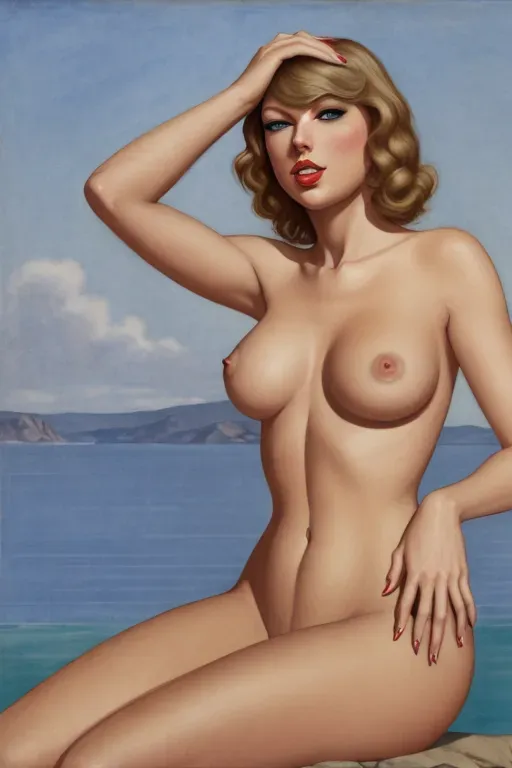 naked taylor swift, character portrait, by alberto vargas