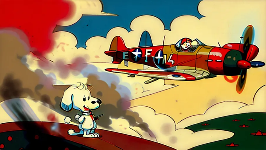 best quality snoopy as a world war II pilot shooting down the red baron