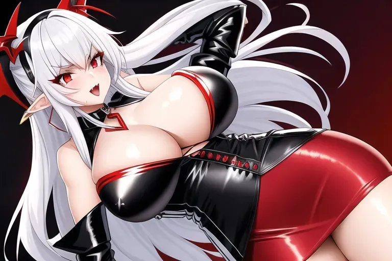 a vampire girl, wearing torn modern clothes, fucking in cowgirl style, big breasts, fishtail hair, beautiful face, red eyes, sharp eyebrows, white hair, smooth skin, hairy pussy, 1girl 1guy, creampie