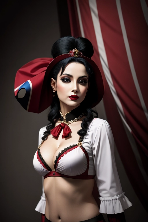 circus, (outfit), seductive face, realistic, 8k, standing straight relax,