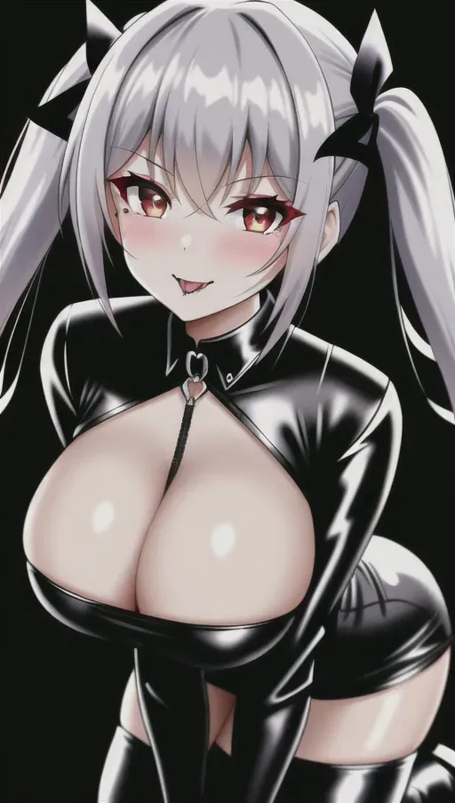 close up, face shot, head shot, high quality image, detailed picture, pretty girl, cute face, tight clothes, goth girl, gothic, make-up, vampire chick, posing, looking at the camera, seductive gaze, boots, sexy, tease, pigtails