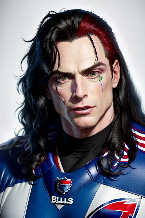 Tommy Wiseau as a member of the Buffalo Bills, photorealistic, ((((accurate face))))