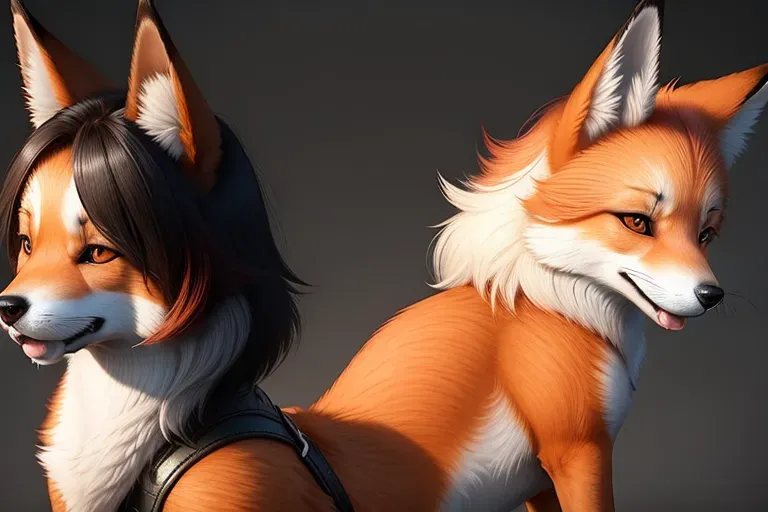 Female canine fox ready to be fucked and bred from behind