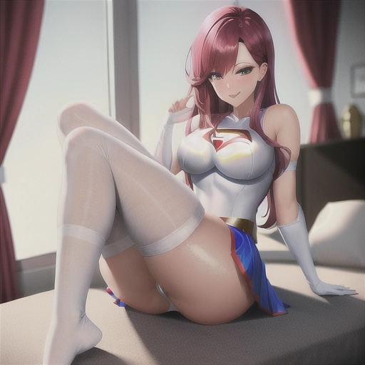 sexy super girl in white ankle socks wearing skirt