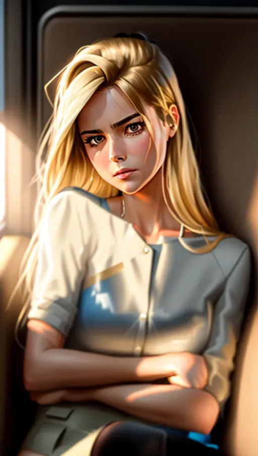 Chloe Decker she holds her hands around her leg and holds her knee up against her face