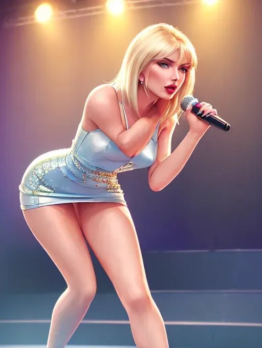 (best quality), (Debbie Harry) (of Blondie), (Deborah Harry), (accurate likeness), ((high detail)), (sharp focus),
30 years old,
Looks like the real Debbie Harry,
(Wearing tight summer dress)
wearing knee-high go-go boots,
Natural beautiful Face looks happy sexy seductive,
detailed realistic beautiful blonde hair,
Detailed realistic Gorgeous face With soft facial features,
beautiful full red lips,
(beautiful realistic detailed blue eyes) with gorgeous eyelashes,
beautiful realistic curved
eyebrows,
Two perfect arms,
two perfect legs,
textured pale skin, sexy,
((Small breasts)),
((Body is slim but curvy)
25-years old,
holding a microphone in her hand and singing into the microphone
(5-hands), (5-good-hands),
(Five slender perfect fingers on each hand), (perfect hands),
heavily detailed, sharp focus, artstation, pixiv,
(Barbie doll pastel colours aesthetic),
16K, HDR,
(natural lighting) (natural tones)
Hyperrealistic, (photorealistic),
ultrarealistic,
Deep rich saturated colours,
Absurd resolution, pixiv,