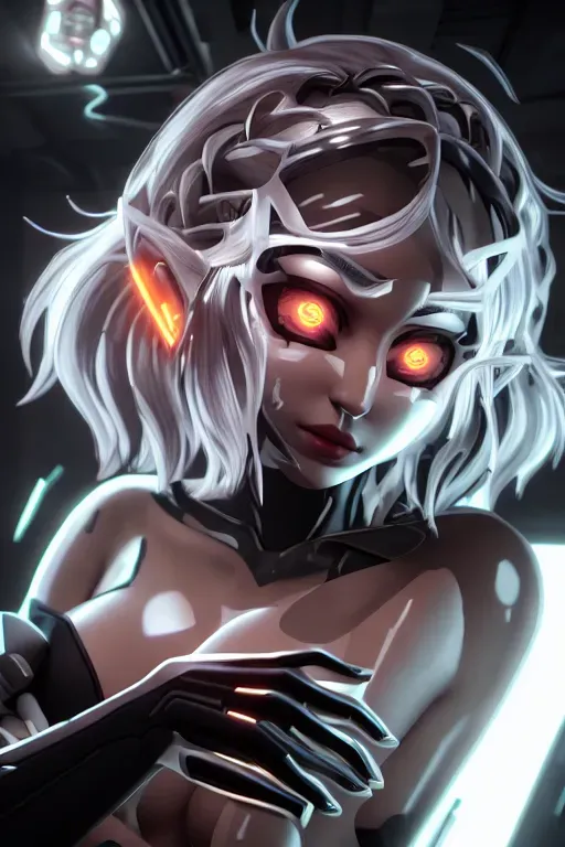 short brunette girl, medium length wavy hair, cyberpunk city, in an apartment, black eyes, round face, pale skin, cute face,totally naked, five fingers per hand, cinematic lightning, unreal engine, ultra realistic, smooth skin, curved eyelid, georgous face, round chubby cheeks