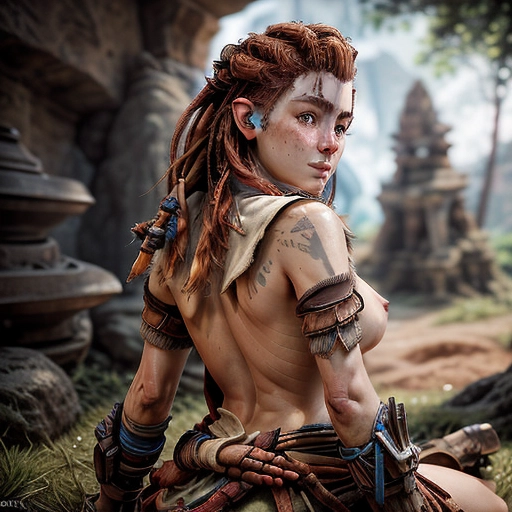 <lora:jgbMXRJDzWy_AloyZD:1>
a Nude photo of beautiful goddess Aloy. <lora:dpmg_add_detail:1> Foreground, background, focal point, depth of field, freckles, wide hips, thicc plump ass, detailed intricate face, symmetrical facial features