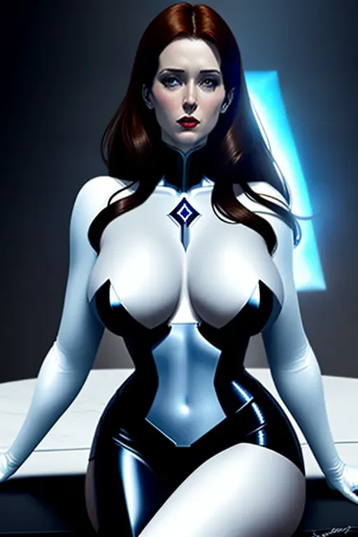 beautiful, Kathrine Pryde of the X-men as Red Queen of the Hellfire Club. embracing Emma Frost, white queen of the Hellfire Club.