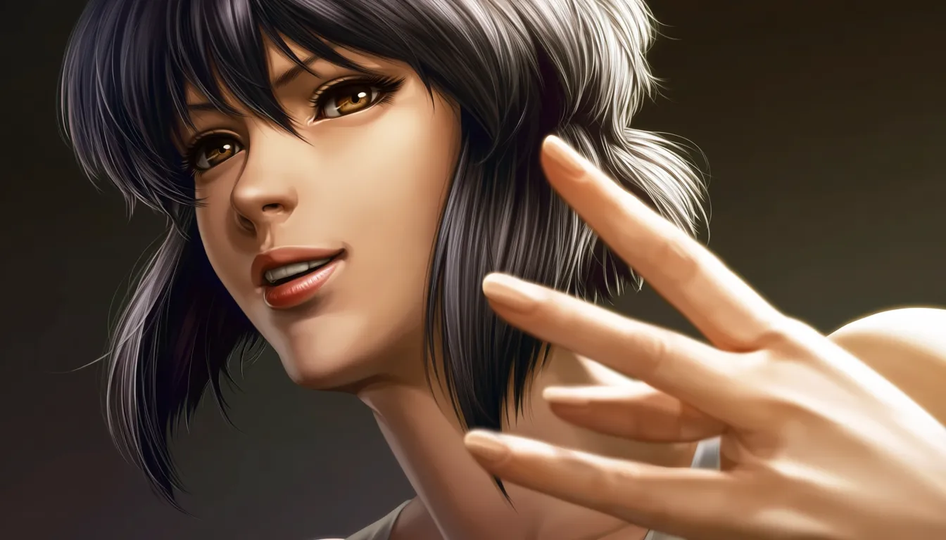 ${artist_mix}, source_anime, Ghost in the Shell (1995), score_7, score_8, consistent anatomy,
${artist_mix=!{
{1-4$$
@yoshitaka_amano:{1.6|1.4|1.2|1.0}
| @akihiko_yoshida:{1.5|1.3|1.1|0.9}
| @yoji_shinkawa:{1.5|1.3|1.1|0.9}
| @range_murata:{1.4|1.2|1.0|0.8}
| @redjuice:{1.4|1.2|1.0|0.8}
| @hyung-tae_kim:{1.4|1.2|1.0|0.8}
| @yusuke_kozaki:{1.3|1.1|0.9|0.7}
| @tony_taka:{1.3|1.1|0.9|0.7}
v@tetsuya_nomura:{1.3|1.1|0.9|0.7}
| @nixeu:{1.2|1.0|0.8|0.6}
v@makoto_shinkai:{1.2|1.0|0.8|0.6}
v@ilya_kuvshinov:{1.2|1.0|0.8|0.6}
v@wlop:{1.2|1.0|0.8|0.6}
| @rella:{1.1|0.9|0.7|0.5}
| @as109:{1.1|0.9|0.7|0.5}
| @sciamano240:{1.1|0.9|0.7|0.5}
}
}},
###
{0.70::(dynamic action) | 0.20::(tranquil moment) | 0.15::(meditative mood) | 0.35 :: (paranoid spy mission)}, blurred background, depth of field, crisp image, sharp outlines, {(hentai, doujinshi, pornographic, not safe for work, naked body, bare, intimate parts exposed, sexy, erotic, obscene)::0.07 | (safe for work, body covered, decent, safe, clothes)::0.93},
{frontal | ultra dynamic angle | in three fourths | from below | from behind, looking back | {from behind):0.05 | from above | dutch angle | extra close up | from side | side view | undershot | top view | overhead view}, 1995 anime shot, 8K. cinematic shot, vivid colours, depth of field, HDR, highest quality, expert shading, natural anatomy, realistic body,
masterpiece, best quality, (nsfw):1.6, ${core}, ${action_scene}, ${render}, anime action illustration, clear anatomy, elegant natural detailed hands, anatomically correct, each hand has exactly 5 fingers. The subject performs the stated action. One camera view, one setting, one primary vehicle or prop at most.
PROTAGONIST: Young girl Motoko Kusanagi (Ghost in the Shell), very detailed face, facial features emphasized to create a realistic look,
${outfit}, ${figure}, ${skin_hair}, ${eyes}.