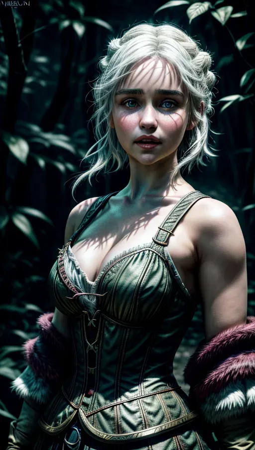 8k High resolution of Emilia Clarke as Ciri from the video game The Witcher,
natural skin,
High Definition skin,natural hair,(accurate eyes), accurate teeth, accurate mouth, nikon, 50mm, crystal clear, focused, intricate detailed background, dynamic pose, dynamic pov, dynamic angle, accurate skin color, accurate skin tone, (accurate facial shaped:1),<lora:dpmg_add_detail:1.6>
, full body visible
, vivid colors
, cinematic composition
, highest quality
, highest resolution