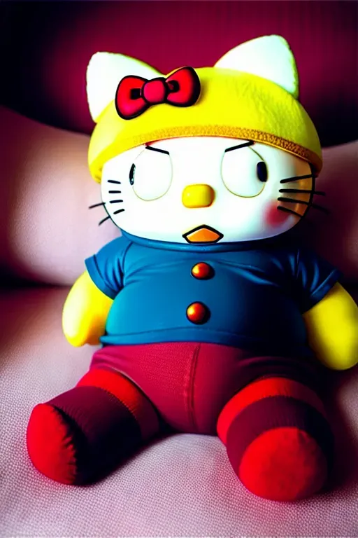 Dopamine Girl - a photo shot of,eric cartman,wearing shirt hello kitty,nude (wearing stockings