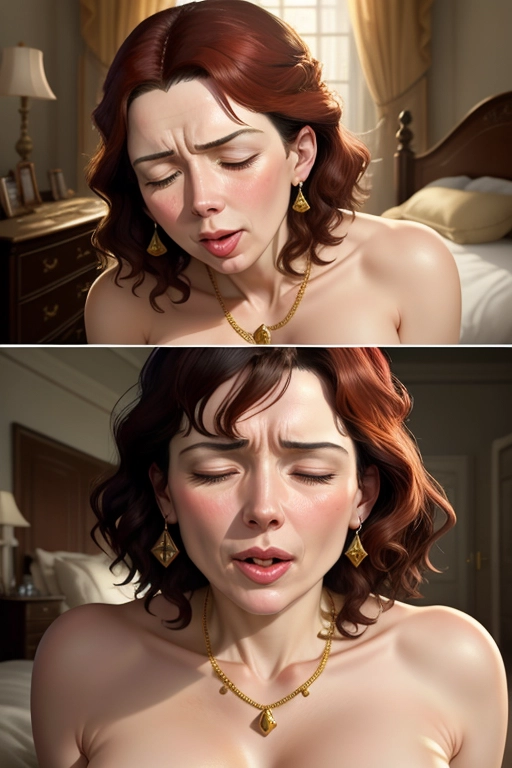 18th century setting, a colour painting of Olivia Coleman as Queen Annealed Rachel Weisz as Sarah Churchill, in the bedroom (((((naked))))), ((accurate faces)), wearing necklaces, five fingers per hand, beautiful lips, curved eyebrows,textured skin, bare thighs, highly detailed, editorial,medium lighting, realistic, seductive smiles,They are having a powerful (((sneezing fit))) ((sneezing)) allergy, hay fever, with nostrils flaring, ((eyes closed)) and ((mouths wide open)),