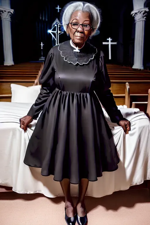 Dopamine Girl Old Black Granny In Church Dress Big Saggy Tits Super Big Ass Face 6730