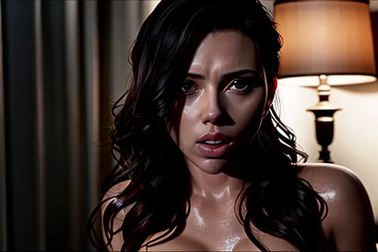 8k photorealistic image of, scared naked scarlett johansson, forced sex, crying, makeup messy, covered in realistic semen,