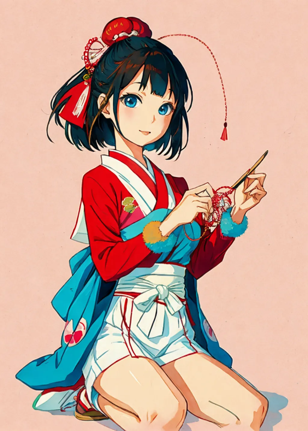 japanese mascot girl for a knitting company
