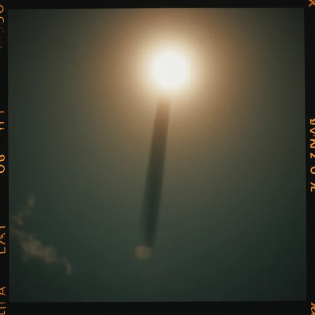 The sun in the sky has a giant dark line down the middle