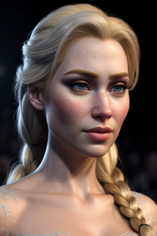 masterpiece, (realistic, photo-realistic:1.37), ultra detailed, (((detailed faces))), (detailed skin) ((perfectly accurate face)), Elsa from Frozen stripping on stage in a club
