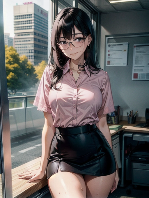 establishing shot, (((loose office attire, pink blouse, cream mini skirt))), slim curvy, eurasian woman, (hyper-realistic face:1.3), 32k uhd --ar 9:16 --stylize 750 --v 6, realistic,((((solo)))), nudity, (((long straight black hair))), (small breasts:1), breasts focus, wet skin, lips, perfect-hard-nipples, solo_focus, eye-contact, lifted cream mini skirt uncensored, ((torn office attire)), wearing glasses,
background outdoor park, sweaty, (((exhausted))),uncensored,
<lora:dpmg_add_detail:0.5>, (best quality),
beautiful, (((masterpiece))),(high resolution), (uhd), (8k),
sensual shy smile, ahegao,