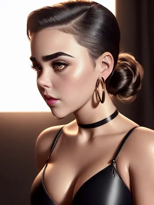 realistic HD photograph of, (((side body profile)))((kiernan shipka)))((accurate face)), (((As a swimwear model)))(((wearing exotic string sling black microkini)))(((wearing hoop earrings))) ((((squeezing her breasts)))(((touching vagina)))(((masturbating)))), very sexy pose,(((perky breasts))), (((voluptuous athletic build))),(((sexy biting lower lip)))(((long undercut hairstyle)))(((mischievous playful expression))), beautiful face, beautiful lips,detailed large eyes,curved eyebrows,cgsociety,cinematic lighting,studio lighting,professional,editorial,
