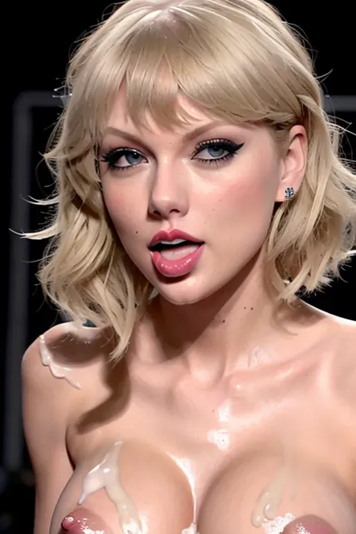 a photo shot of,taylor swift,covered in cum,worship,cumshot,begging,small natural tits,finger in mouth,sultry,mascara,bangs,pussy,fucking,charming face,beautiful lips,pale skin,highly detailed,8k,studio lighting,ultra realistic