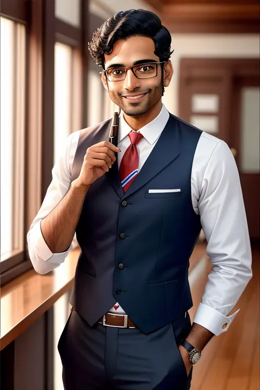 presidential candidate vivek ramaswamy as ashe ketchum, pokemon, well defined face, 4k, glasses, smiling,