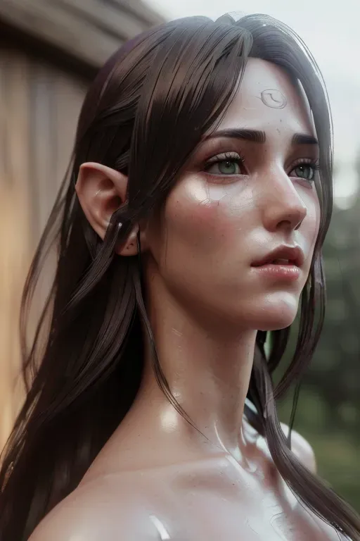 A 8k resolution photo shot of an elf,((wearing realistic sexy outfit)),((((erotic posing and revealing two nipples out)))),(((detailed realistic hair features))),(((detailed realistic facial features))),(((((looking at the camera))))),((beautiful lips)),((detailed realistic body features)),((detailed realistic arms features)),textured skin,(((full body shot))),(((realistic outdoor scene))), two hands only, nice bum