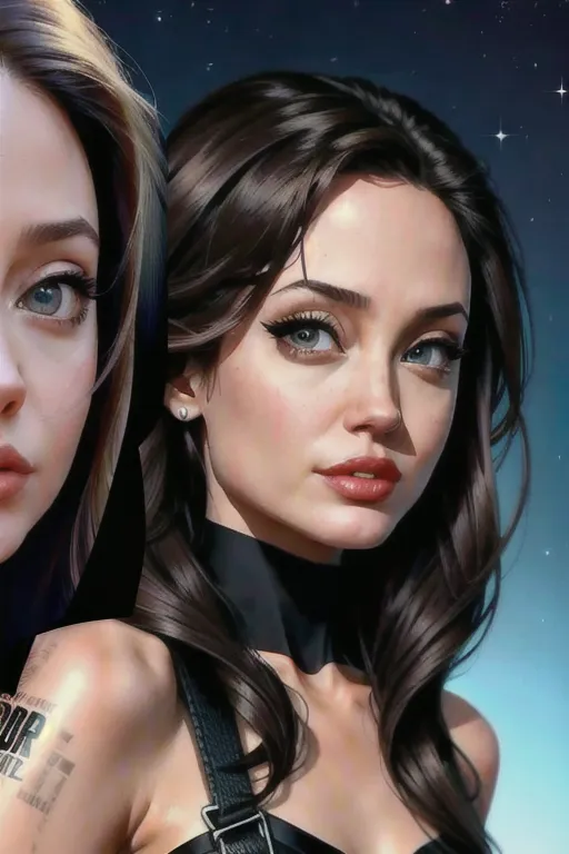 mix face Brett Cooper and Angelina Jolie and ariana grande