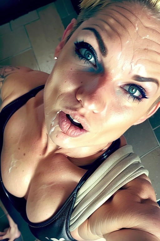 <lora:PN7xrGpnVMg_Miranda:0.9>, (Cyberpunk_slut:1.2), (magazine photoshoot), (female, hard body, toned, strong, muscular:1.2), (fit body, small breasts:1.4), glistening skin, fair skin, pale skin, (detailed skin texture, goosebumps), (((blonde hair, undercut hair, tomboy hair))), (((cybergoth outfit, neon accents))), (purple lipstick), (crying, tears, runny makeup),
(((from above view:1.2))), (((she is opening her mouth and showing her mouth full of cum, mouth wide open, screaming, realistic mouth))), (((cum, mouth full of cum, drooling cum))),
(best quality), <lora:dpmg_add_detail:0.5>, beautiful,(high resolution), (((masterpiece))), (uhd), (8k),