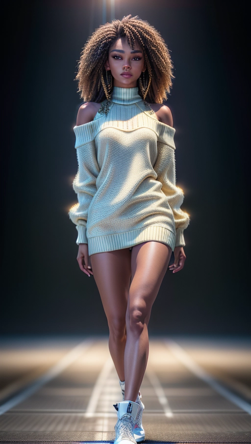 A high resolution photography of American actress Zendaya, professional full body photoshoot, posing in front of a black background, most erotic artistic photography, most erotic art, sensual,
((Straight hair)), wearing a white oversized knit wool pullover, bearing one shoulder, wearing tight black leather pants,
ultra realistic detailed skin, realistic detailed hair, detailed glossy eyes, beautiful lips, detailed face, detailed textured skin, photorealistic, realistic detailed hair, pretty teeth, textured imperfect skin, realistic pretty feet, (accurate realistic eyes), accurate realistic teeth, accurate realistic mouth, accurate realistic skin color, accurate realistic skin tone, accurate realistic hair color, accurate realistic hair tone,<lora:dpmg_add_detail:1>,
(8k RAW photo), (best quality), (masterpiece:1.3), (photo-realistic), hair highlighted, UHD, Nikon Z5, (50mm lens), f2.8, sharp focus, tack sharp, dof, film grain, Fujifilm XT3, (bokeh), subsurface scattering, volumetric lighting, professional lighting, cinematic composition, UHD, Nikon Z5, (50mm lens), f2.8, sharp focus, tack sharp, dof, film grain, Fujifilm XT3, (bokeh), HDR, (highest quality:1.8), highest resolution, (photo-realistic:1.72)
--s 200 --v 5.2