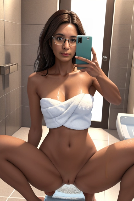 solo girl, 18yo, latina, slightly brown skin, long dark hair, (((flat_chest))), glasses
sit on toilet, shy, taking a selfie, wet, towel, covered by a towel, sexy selfie, tall, wide shoulders, wide hips, spread legs, showing crotch, sitting, fingering, pussy, <lora:dpmg_fingering:1>
1girl, naked towel, sitting, masterpiece, best quality, highly detailed, <lora:naked_towel:1>