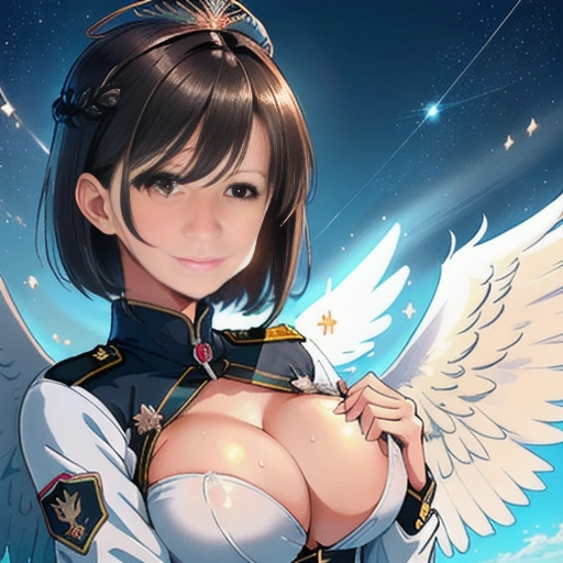 a 8k high detailed photo of full portrait
straight female
In Military Uniform
In uniform
Military
Ultra Detailed
Best Quality
Most Detailed
Angel Wings
Angelic Lighting
Love
Hope
Magic casting
Crown
Smiling
queen
happy
Glory
Warrior
Angels
Angelics
Positivity
Happiness
ecstasy
enraptured
sweaty
saving
God
Royalty
Morality
Goodness
True Good
Power
Force
Authority
Ethical
Saviour
Halo
short Hair
Always and Forever Sentimental
in heat
hot
ultra hot
best
best lighting
tantric
Neutral
Brilliant
Logical
Compassionate
Perfect
Perfection
Exciting
Integrity
Winged
Courage
Purity
Harmony
Beauty mark on upper lip
sexy feminine
Non-Nude
Uniform covering breast
Uniform