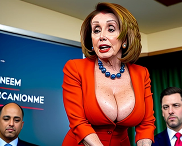 Nancy pelosi crying getting her massive tits groped from behind