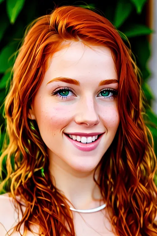 Dopamine Girl Pretty Sweet Faced Redhead With Green Eyes Smiling