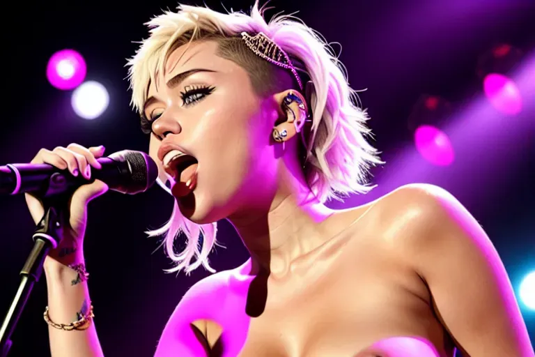 miley cyrus nude, singing party in the usa