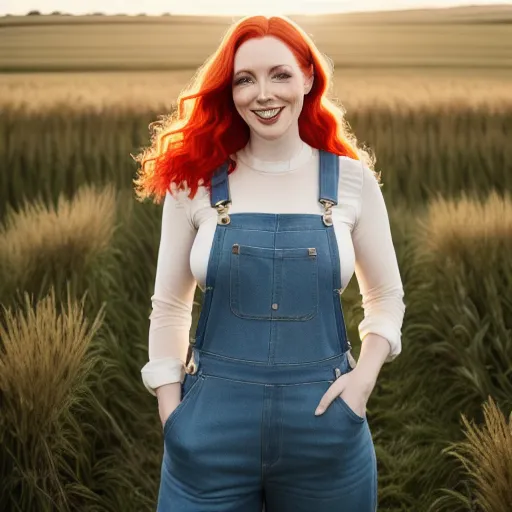 Dopamine Girl Woman Wearing Nothing But Overalls Big Tits Standing