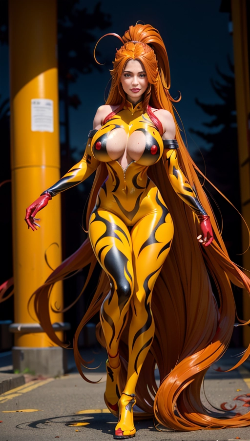 ((Burgundy red and yellow symbiote girl)), ((hair-raising symbiote)), ((burgundy red and yellow symbiote goo)), ((((burgundy red long hair with yellow strands)))), ((red and yellow symbiote goo suit)), ((yellow strands)), (((((symbiote goo hair))), ((((burgundy red and yellow symbiote goo body)))), ((huge yellow symbiote goo boobs)), ((((burgundy red hair)))), ((very very long hair))
