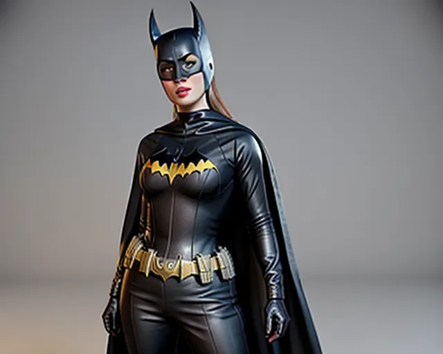Highly detailed full length realistic photo of, 1960 Batgirl