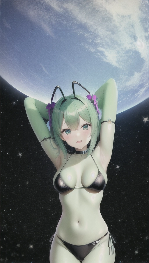 Alien Stepsister, green skin with antennae